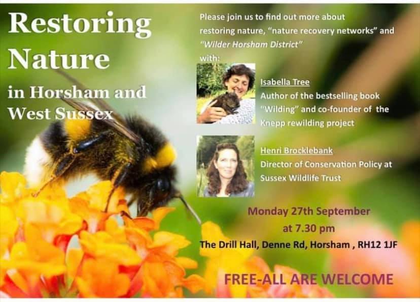 Restoring Nature: free local talk Monday 27 Sept at 7.30pm